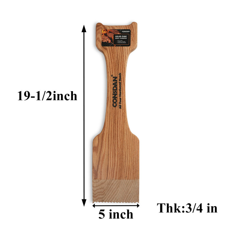 Grattoir à grillage en chêne massif CONDAN, H 19,5 po x l 5 po x P 0,75 po