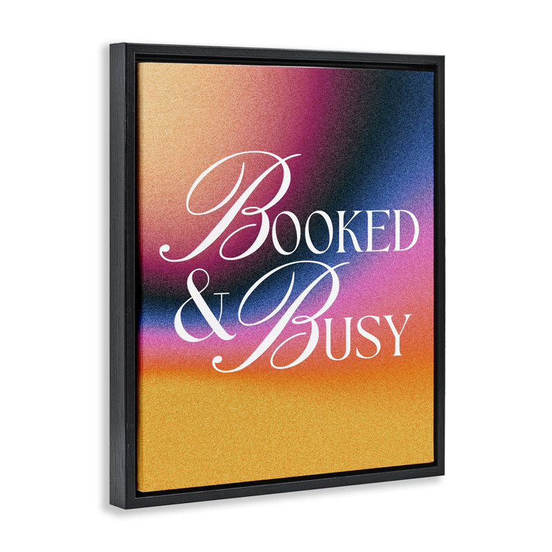 Art mural sur toile flottant avec "Booked & Busy Gradient Brown" par House of Lulu, Cadre flottant noir de jais