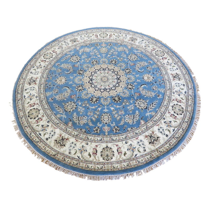 Tapis unique bleu clair de 7 pi 11 po