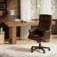 Grands bureaux en MDF brun rustique de style maison de campagne pour le bureau personnel