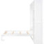 Lit double pleine grandeur avec tablettes en blanc - peu encombrant pour les bureaux à domicile et les chambres d'invités-1188685115-1188685117