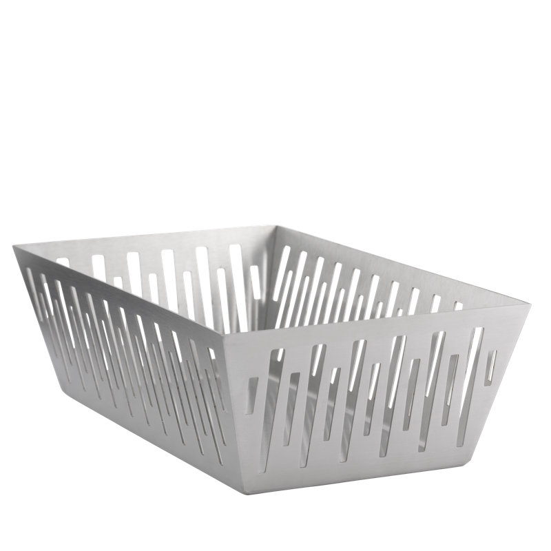 Rectangle Stainless Steel Basket, Silver
