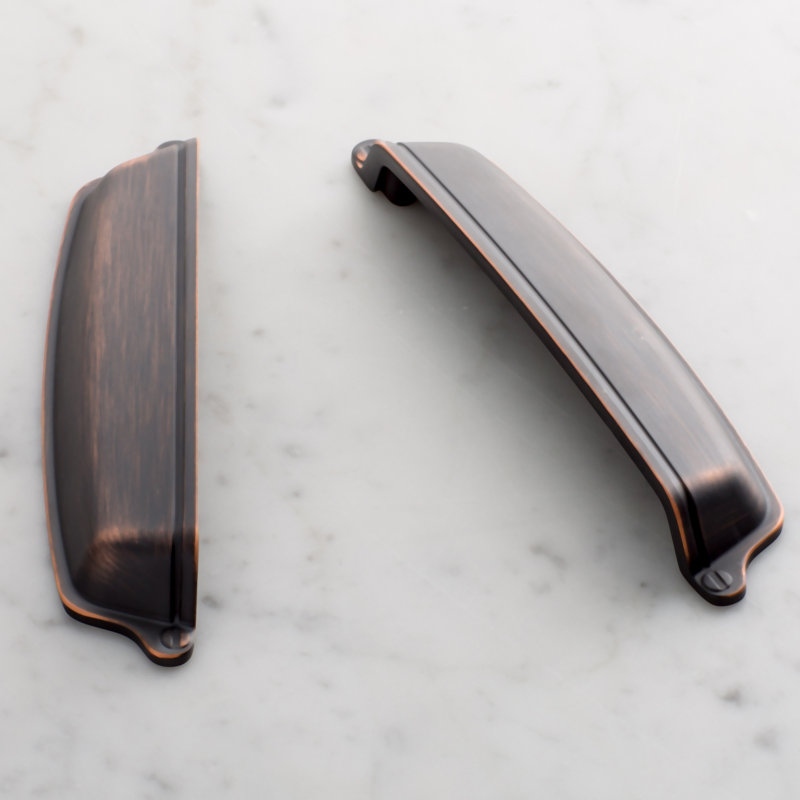 Stature 5-1/16 inch (128mm) Center-to-Center Oil-Rubbed Bronze Cabinet Cup Pull - 10 Pack, Oil Rubbed Bronze