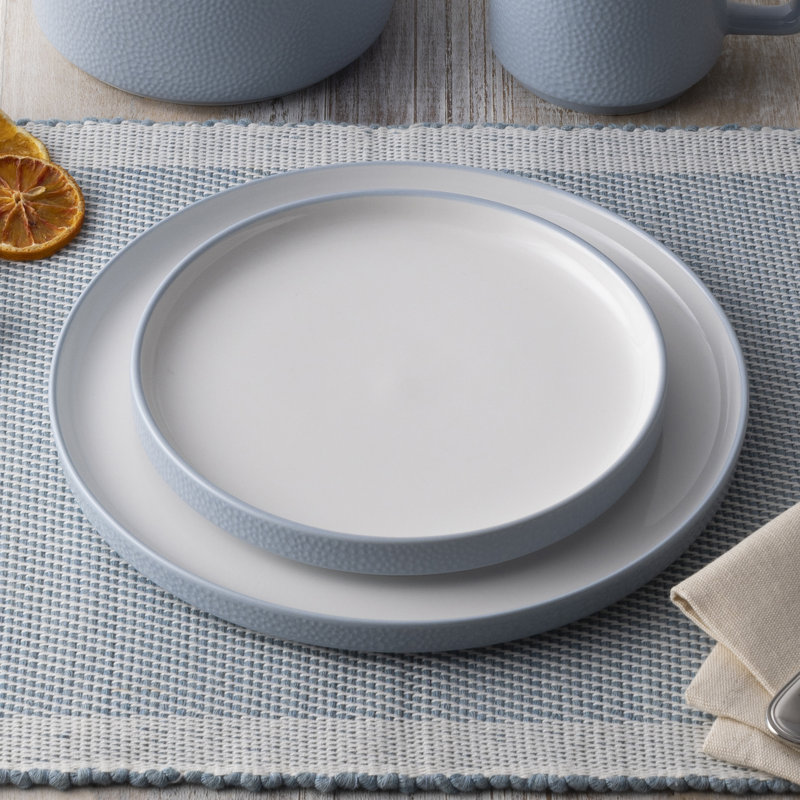 Noritake Colortex Stone Stax Dinner Plates, 9-3/4", Aqua