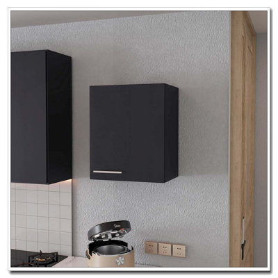 Black Wall Cabinet with 1 Door