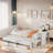 Matthes With Desk And Storage Shelves, Built-in Trundle And 3 Drawers-146873506
