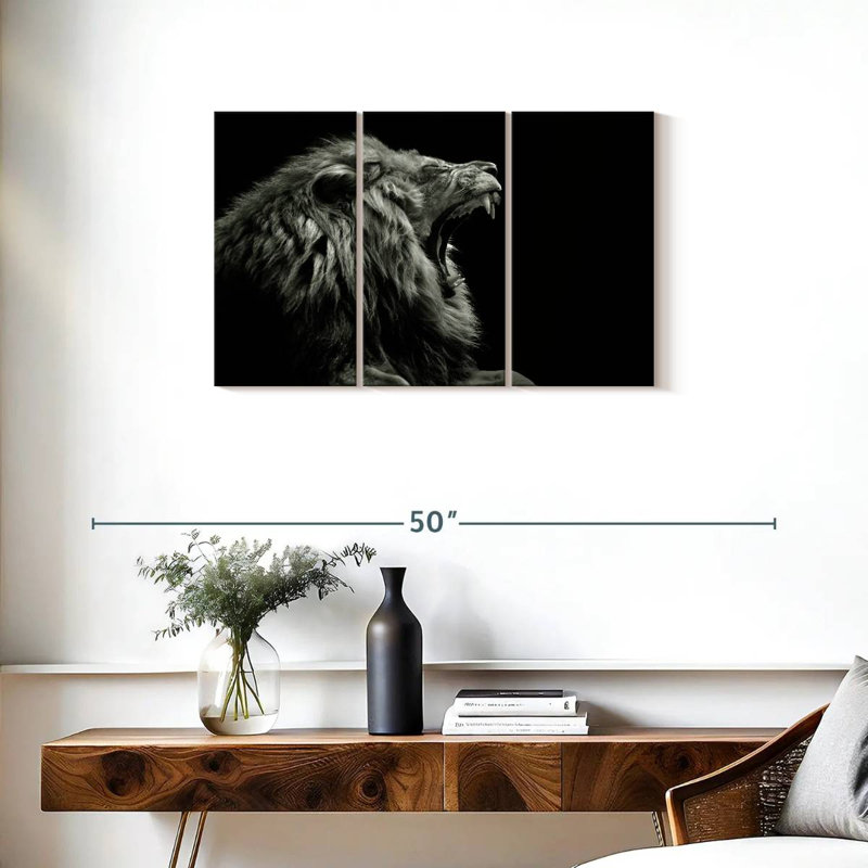 Brampt Roaring Lion Head, 20" H x 33" W