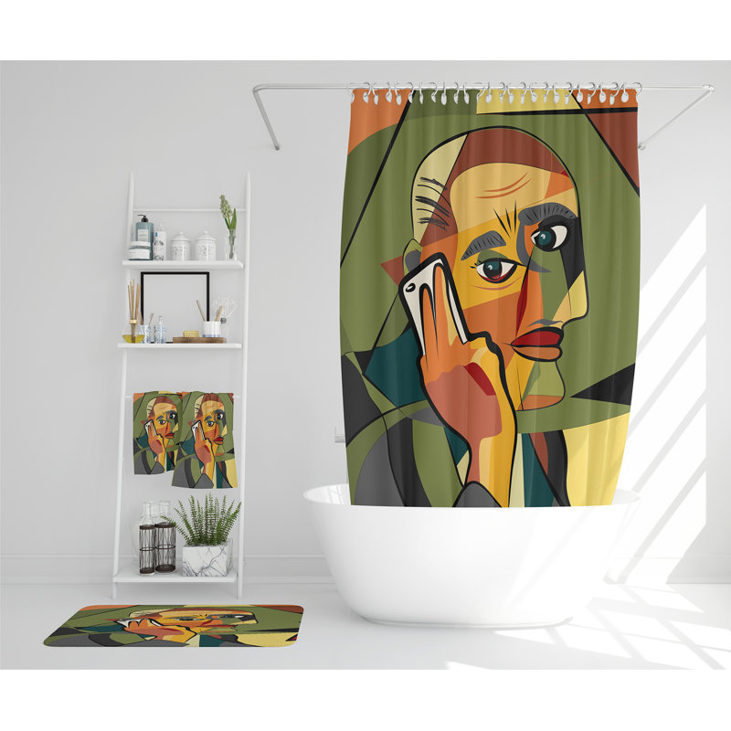 Neika Polyester Shower Curtain Set