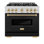 ZLINE Autograph 36" Classic Gas Range w/ 6 Burners w/ Black Door & Gold Accents