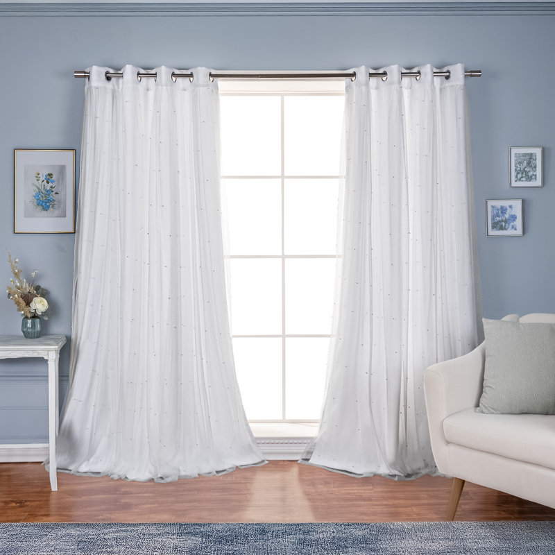 Rideaux obscurcissant avec œillets Pearl, Blanc, L 52 po x L 98 po