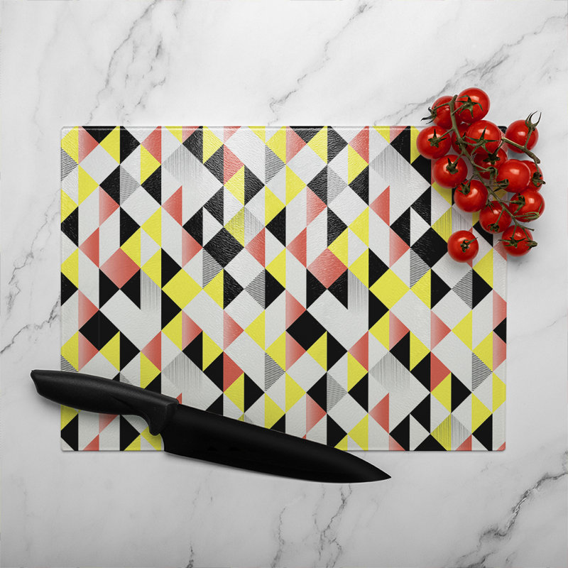 Geometric Pattern Glass Chopping Board
