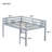 Full Rubber Wood Loft Bed With Ladder,Grey