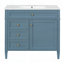 Meuble-lavabo moderne de 36 po avec lavabo supérieur, rangement spacieux et conception durable pour une organisation efficace-129184323