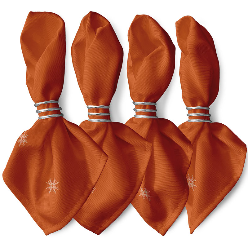 Ensemble de serviettes 4 pièces Web Art Holiday, L 18 po x L 18 po, Orange