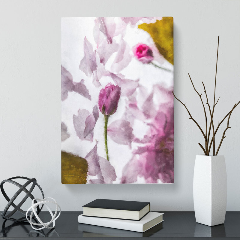 Fallen Pink Petals - Wrapped Canvas Painting, 60cm H x 40cm W x 3cm D