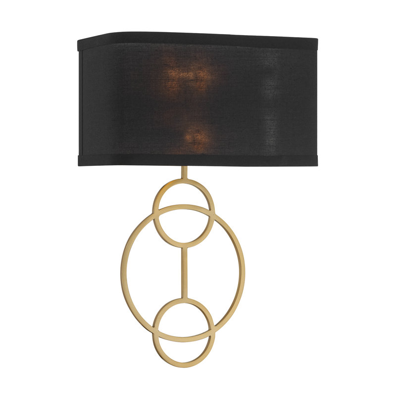Carpenter 2 Light Vibrant Gold Sconce, Black