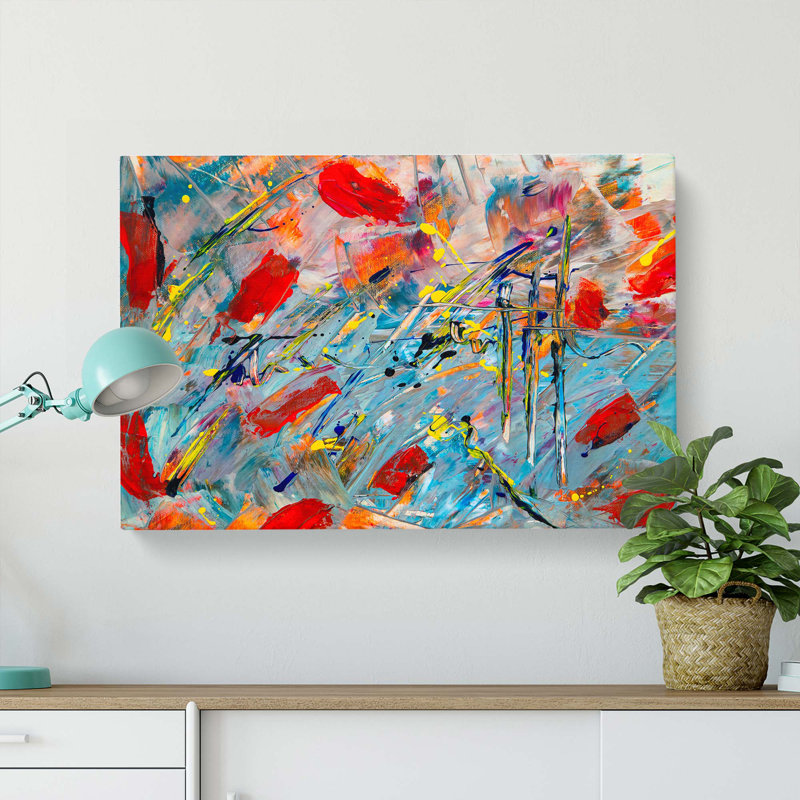 Abstract Art Painting Vol.410 by S.Johnson - Wrapped Canvas Painting Print, 60cm H x 91cm W x 3cm D