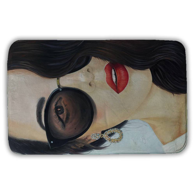 Fashionable sunglasses Bath Mat with Non-Slip Backing - Quick Dry Memory Foam Bathroom Rug - Absorbent - Modern Plush Spa-Style - Machine Washable