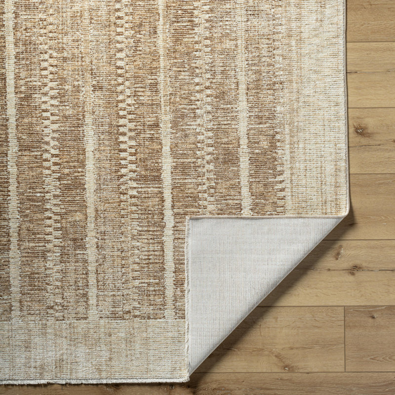 Usonia Machine Woven Polyester Area Rug in Brown, Rectangle 5' x 7'8"