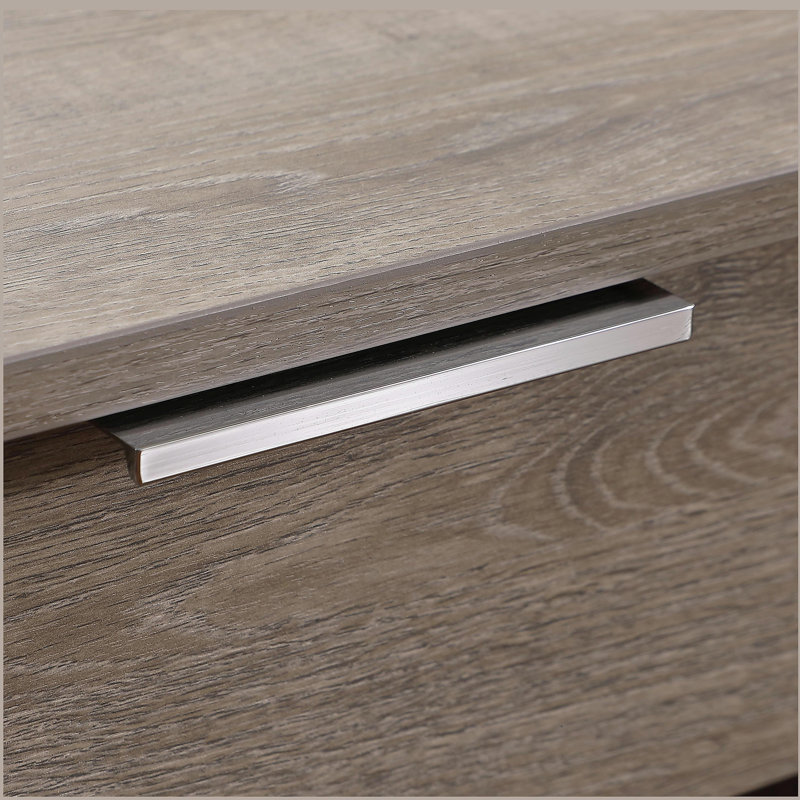 Table de chevet avec tiroir, table de bout avec tiroir et tablette ouverte, cadres latéraux robustes, Gris