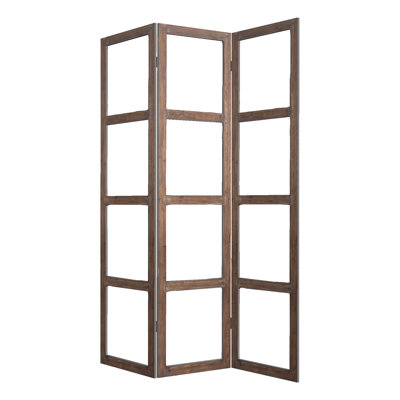 Zachery 63'' W x 84'' H 3 - Panel Solid Wood Folding Room Divider