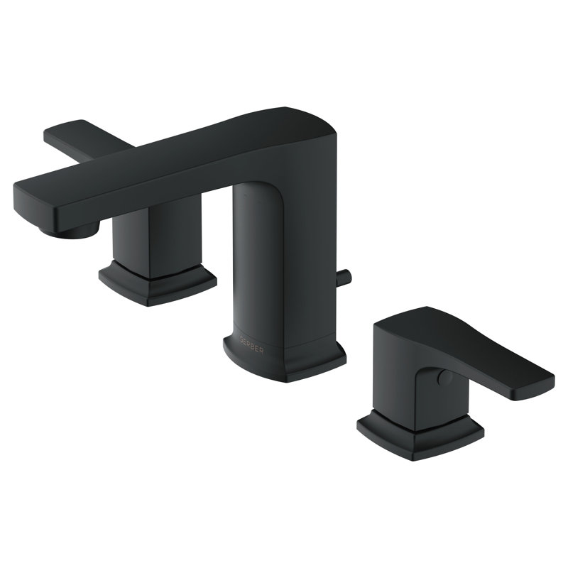 Tribune Two Handle Widespread Bathroom Faucet, Stain Black