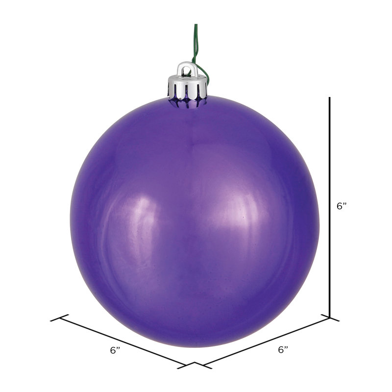 Boule incassable 6 po, H 6 po x l 6 po x P 6 po, Prune, Ensemble de 4