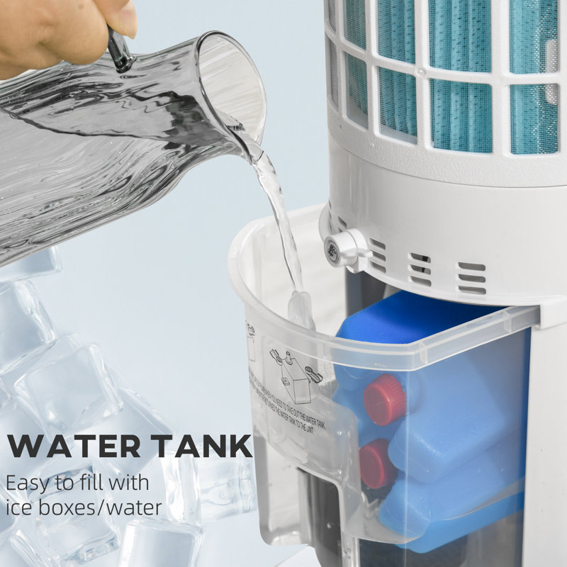 Portable Air Conditioner,  40" Evaporative Air Cooler With Water Tank, 3-In-1 Ice Cooling Fan With Humidifier, 52° Oscillating Portable Swamp Cooler, 3 Modes, 3 Speeds, 8H Timer