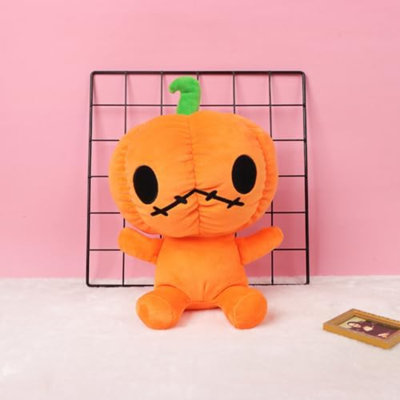Halloween Pumpkin Plush Toy, Cute Spooky Doll The Halloween Party Decorations,Soft Pumpkin Stuffed Throw Pillows For Children (Orange)