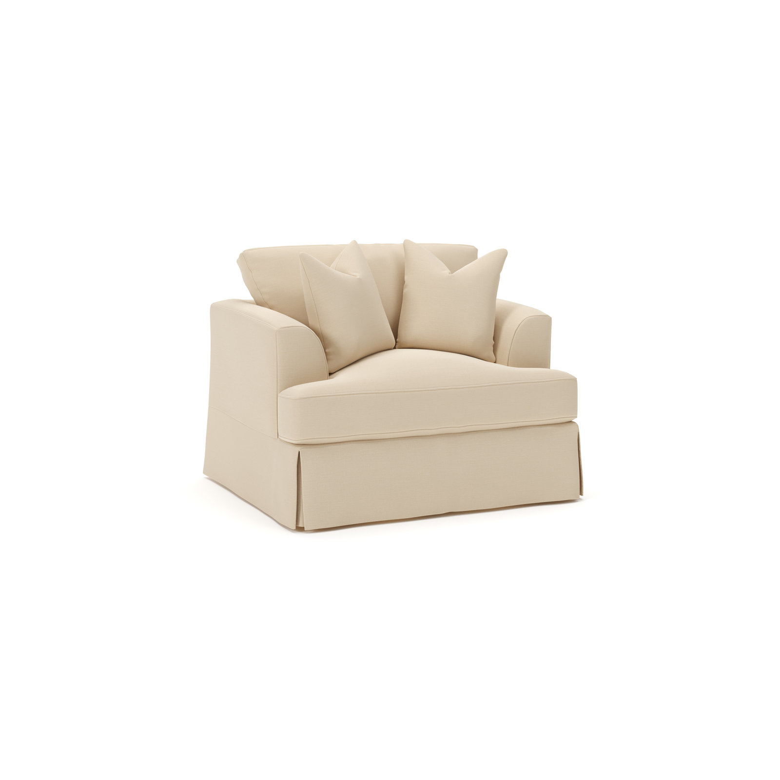 Lucia Upholstered Armchair, Canvas Flax Sunbrella® Canvas