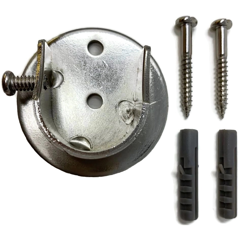Support de fixation pour rideau intérieur Petillo, Acier brossé, H 1 po x l 2,375 po x P 2,375 po