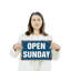 Open Sunday Street 10 Inch x 14 Inch Plastic Sign