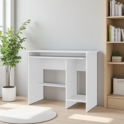 Bureau d'ordinateur avec rangement ouvert