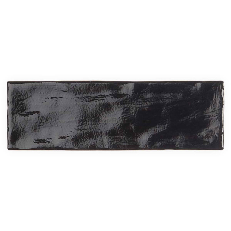 Montauk 2x8 Mixed Finish Ceramic Tile, Jet Black