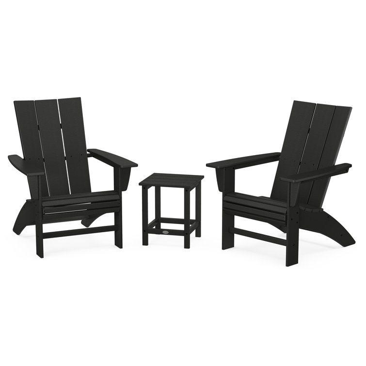 Ensemble moderne 3 pièces Adirondack Curveback avec table d'appoint Long Island 18 po