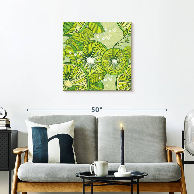 Yarlin Lime And Mint Pattern, 24'' H x 24'' W
