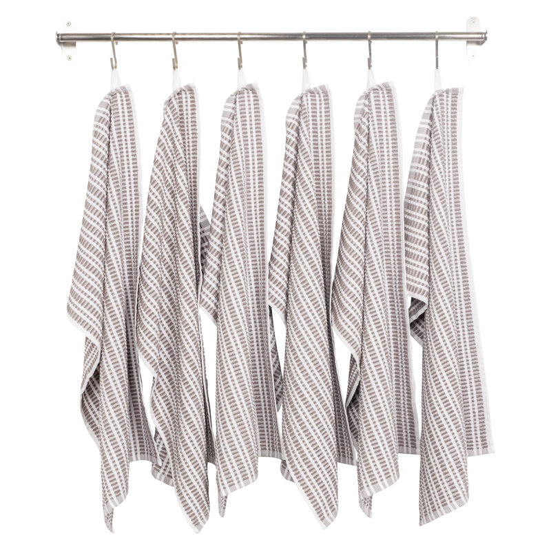 Bruna Ripple Terry Kitchen Towel - 16" X 28", Gray