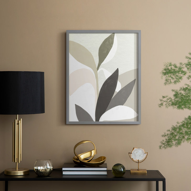Papier découpé Sproutling I, reproduction encadrée - bois massif, H 11 po x l 9 po, Cadre gris