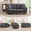2-Seater Corduroy Sofa with 2 Throw Pillows, Deep-Seated Upholstered Couch with Square Arms-1639533956