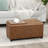 31" Rectangle Faux Leather Storage Ottoman With Flip-top Trays-830783512
