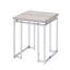 Table de bout en chêne naturel et chrome avec base en métal