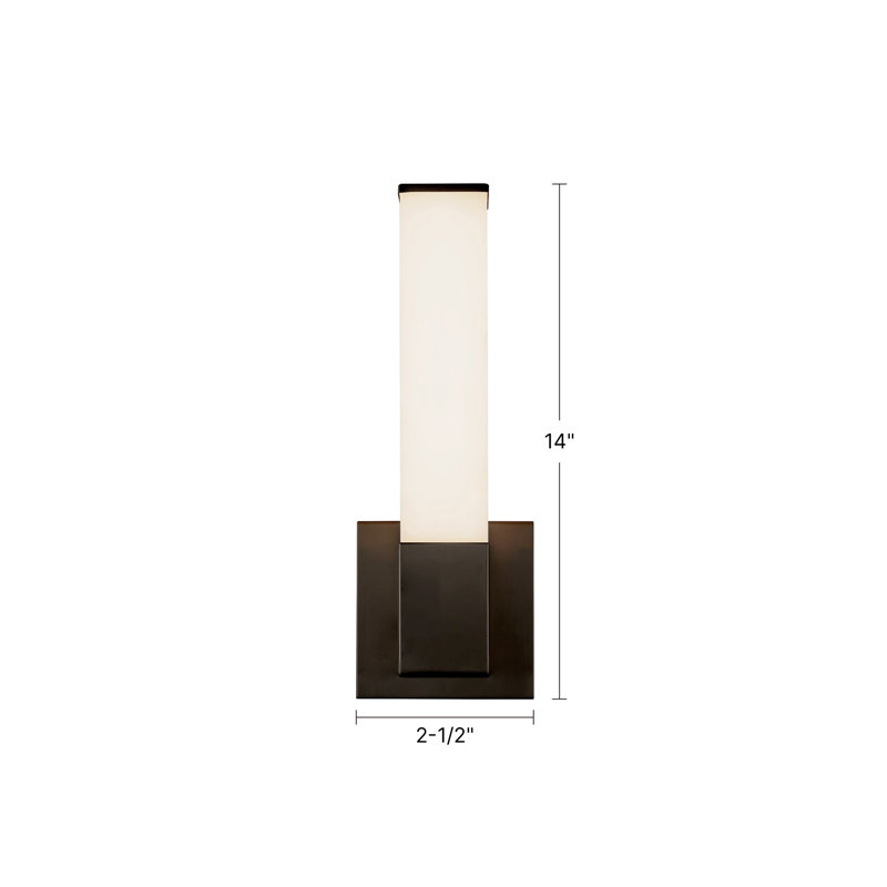 Vivi 14-in Black dimmable LED Wall Sconce, Nickel