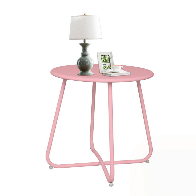 Pink Outdoor Iron Plate Table
