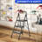 3 Step Ladder, Sturdy Steel Portable Ladder with Anti-Slip Wide Pedals, Folding Step Stool,Library Ladder,Decorative Kitchen Step Ladder