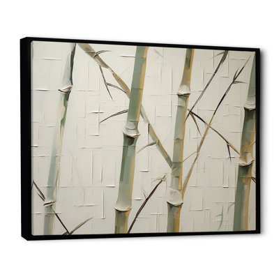 Vert et beige minimalisme bambou sérénité sur toile