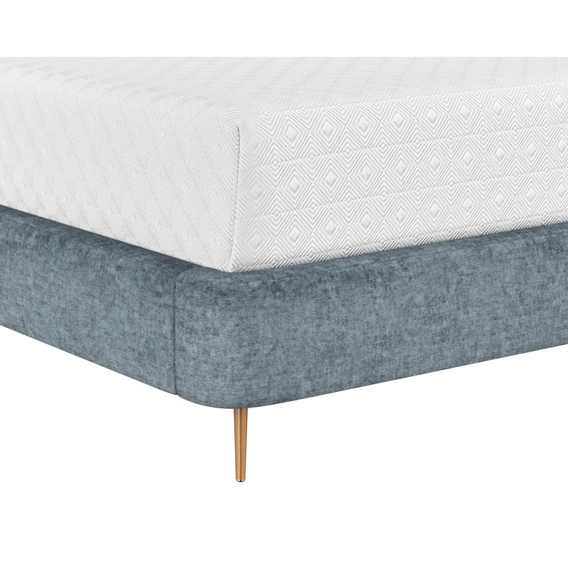 TIERRA Solid Wood Bed, King, Blue