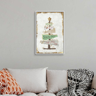 Arbre de Noël doré-impression d’art textuel sur toile
