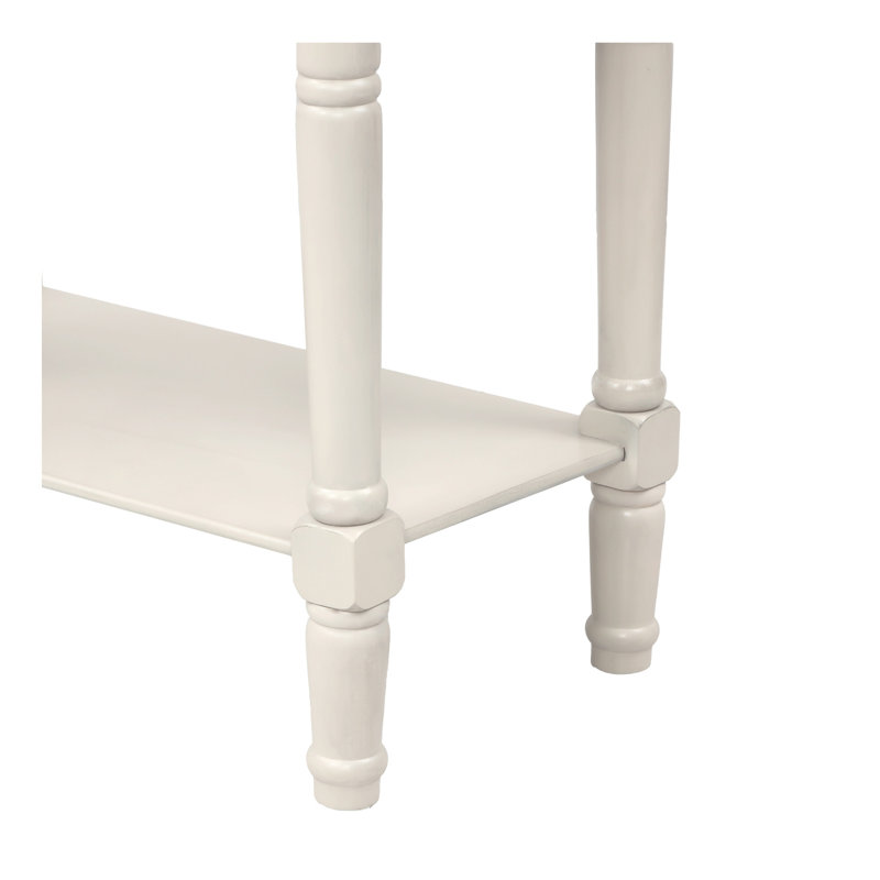 Narrow Console Table, Slim Sofa Table With Three Storage Drawers And Bottom Shelf (Ivory White), Ivory White