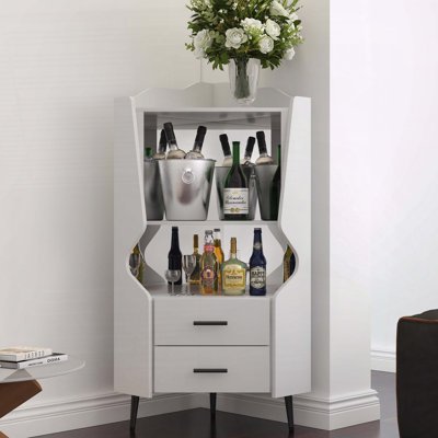 Bar en bois avec dossier en miroir