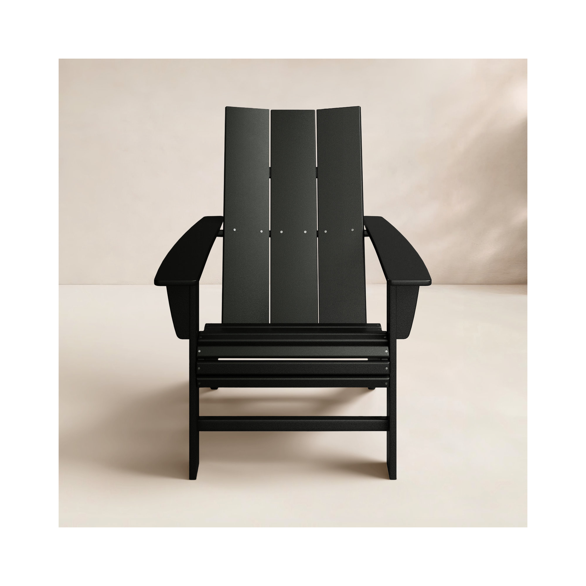 POLYWOOD Modern Curveback Adirondack Chair, Black